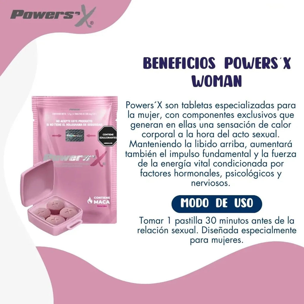 Potenciador Powers X Woman X4 Uds